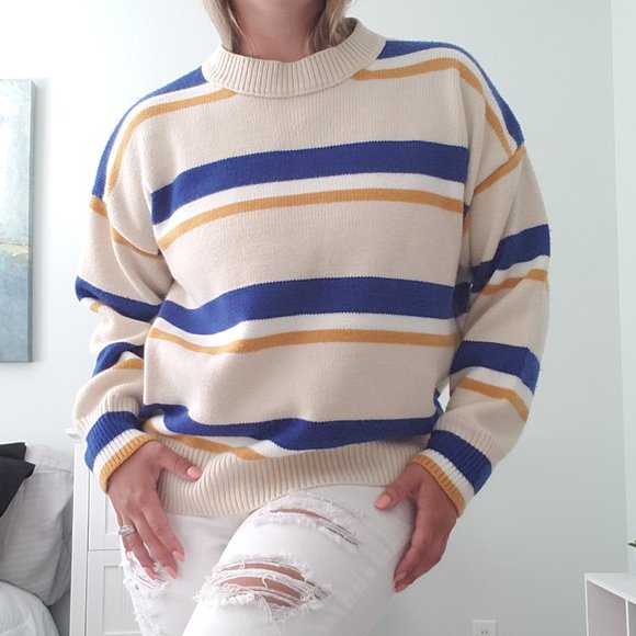 Striped crew neck sweater
